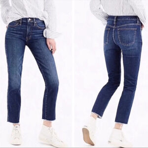 J. Crew Mayville Wash High Rise Raw Hem Vintage Straight Jeans Size 27